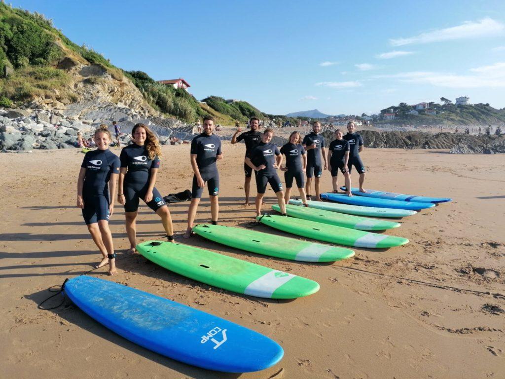 Activite Surf En Groupe Prive Pays Basque Familles Seminaires Evg Evjf Just Surf Cours Particuliers De Surf Bidart Cote Basque Biarritz